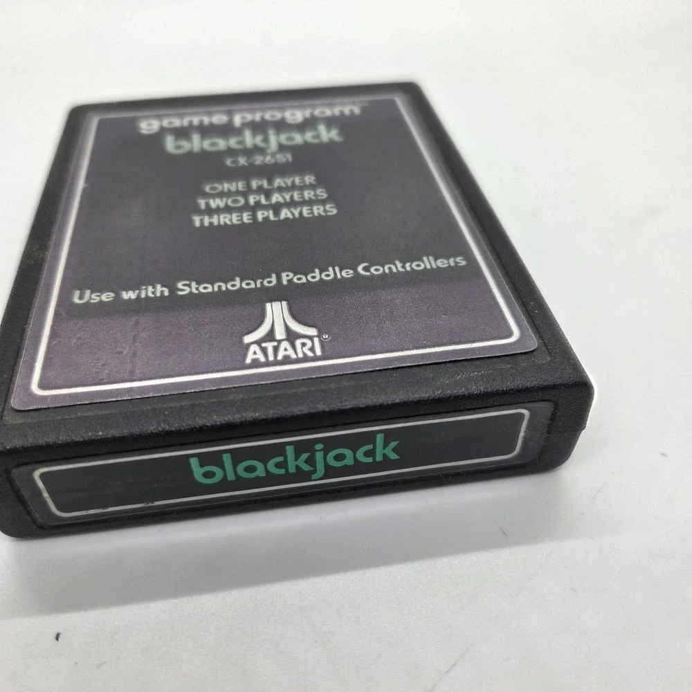 Atari 2600 Blackjack CX-2651 Vintage 1977 Video Game Cartridge Retro Tested PWC‎